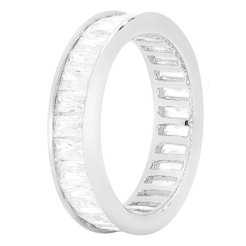 Landou Jewelry Sterling Silver Cubic Zirconia Eternity Style Ring for Girl