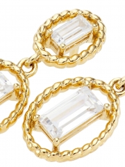 Veritas Twist 18K Gold Plated Cubic Zirconia Drop Earrings