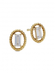 18k Goldplated Cubic Zirconia Stud Earrings