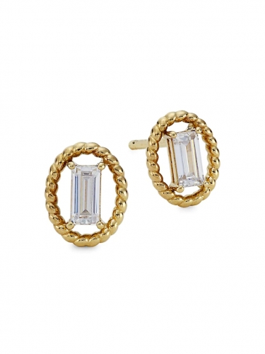 18k Goldplated Cubic Zirconia Stud Earrings