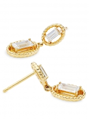 Veritas Twist 18K Gold Plated Cubic Zirconia Drop Earrings