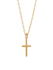 Veritas 18K Goldplated & Cubic Zirconia Cross Pendant Necklace