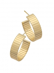 New Design 925 Sterling Silver 14K Gold Plated Hoop Earrings