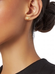 14K Yellow Gold & Cubic Zirconia Large Evil-Eye Stud Earrings