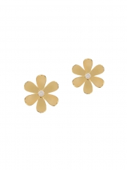 Daisy 14K Gold-Plated Cubic Zirconia Statement Studs Earrings