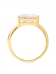 925 Sterling Silver 18K Gold Plated Cubic Zirconia Ring