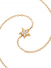 Landou Jewelry 14K Yellow Gold Diamond Star Charm Bracelet in 925 Silver