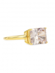 925 Sterling Silver 18K Gold Plated Cubic Zirconia Ring