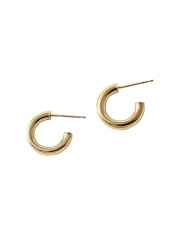 925 Sterling Silver 14K Gold Plated Huggie Hoop Earrings