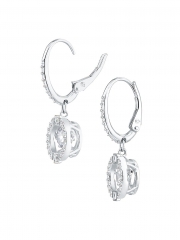 Sparkling Dance Rhdium-Plated Crystal Drop Earrings