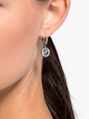 Sparkling Dance Rhdium-Plated Crystal Drop Earrings