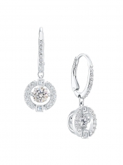 Sparkling Dance Rhdium-Plated Crystal Drop Earrings