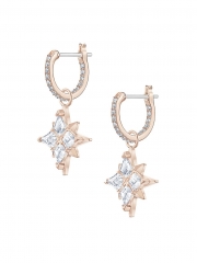 Symbolicn Rose Goldplated Crystal Star Charm Dangle Earrings