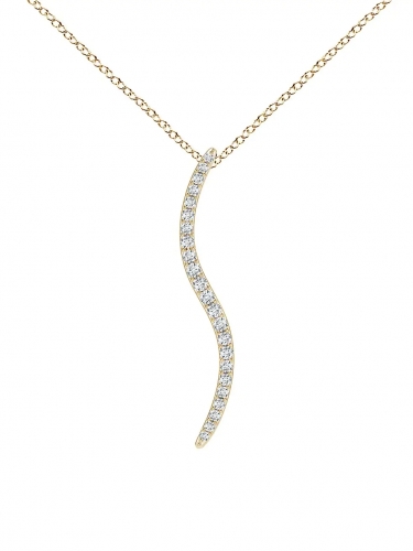 14K White Gold & Diamond Medium Brushstroke Pendant Necklace