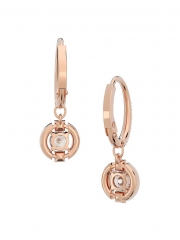 Brand Jewelry Sparkling Dance Rose Goldplated Crystal Drop Earrings