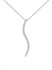 14K White Gold & Diamond Medium Brushstroke Pendant Necklace