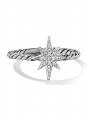 Cable Collectibles North Star Stack Ring with Pave Diamonds