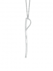 14K White Gold & Diamond Medium Brushstroke Pendant Necklace