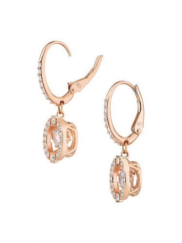 Brand Jewelry Sparkling Dance Rose Goldplated Crystal Drop Earrings