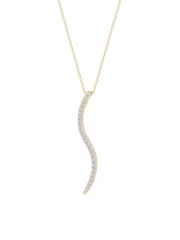 14K White Gold & Diamond Medium Brushstroke Pendant Necklace