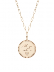 14K Yellow Gold & Diamond All You Need Is Love Pendant Necklace