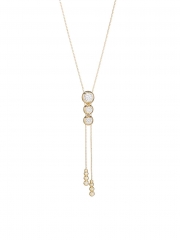 14K Gold & Cubic Zirconia Bezel-Set Graduated Lariat Necklace