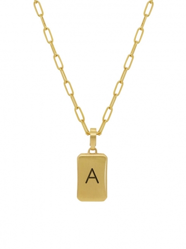 18K Gold Plated A Initial Pendant Necklace