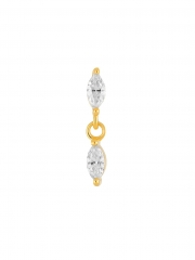 14K Gold & Diamond Marquise Dangle Stud Earrings