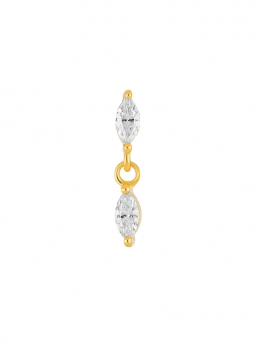 14K Gold & Diamond Marquise Dangle Stud Earrings