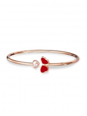 Happy Hearts Wings 18K Rose Gold & Diamond Bangle