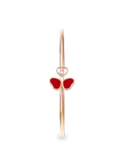 Happy Hearts Wings 18K Rose Gold & Diamond Bangle