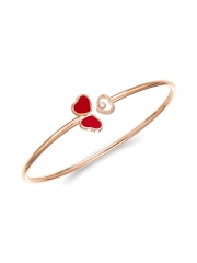 Happy Hearts Wings 18K Rose Gold & Diamond Bangle