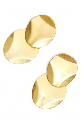 Hammered Disc Statement Earrings