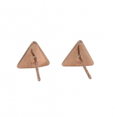 Landou Jewelry 14K Yellow Gold Triangle Stud Earrings