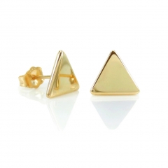 Landou Jewelry 14K Yellow Gold Triangle Stud Earrings