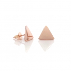 Landou Jewelry 14K Yellow Gold Triangle Stud Earrings