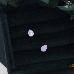 Purple Droplet Dot Stud Earrings in Sterling Silver with Hand Painted Enamel, Purple Stud, Enamel Droplet, Drop Shape
