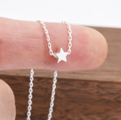 Extra Tiny Star Necklace in Sterling Silver, Custom Necklace, Adjustable Length, Extra Small Pendant, 16 inch to 18 inch