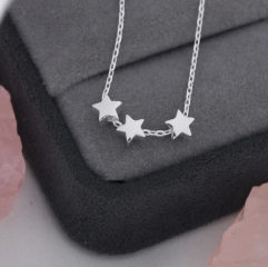 Extra Tiny Star Necklace in Sterling Silver, Custom Necklace, Adjustable Length, Extra Small Pendant, 16 inch to 18 inch