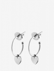 Mini Hoops Heart Earrings - Earrings Gold, 925 Sterling Silver Wholesale