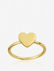 Landou Jewelry Wholesale 925 Sterling Silver Heart Ring, Silver and Gold