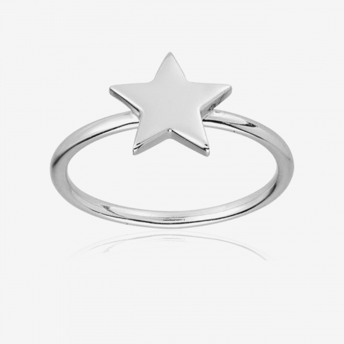 14K Yellow Gold Star Ring Small Dainty Stacking Knuckle Ring Fantasy Star Jewelry 925 Sterling Silver