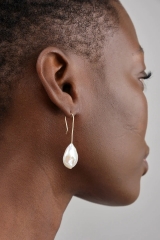 Landou Jewelry Manufacture 925 Sterling Silver Wholesale Baroque Pearl Earrings Handmade Women Jewelry