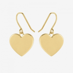 Landou Jewelry 925 Sterling Silver Small Love Tiny Heart Yellow Gold Drop Earrings