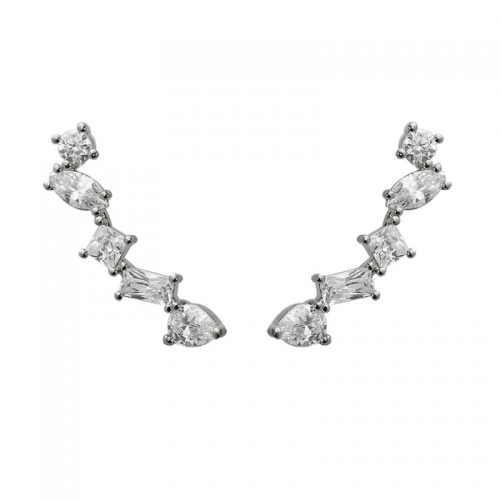 Landou Women Jewelry Fashion Sterling Silver Cubic Zirconia Stud Earrings