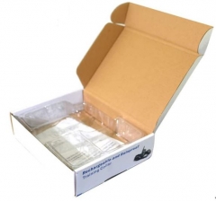 Corrugated box with blister tray / paper insert