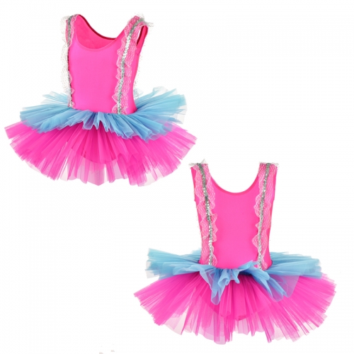 Child Tank Contrast Color Tutu Costume