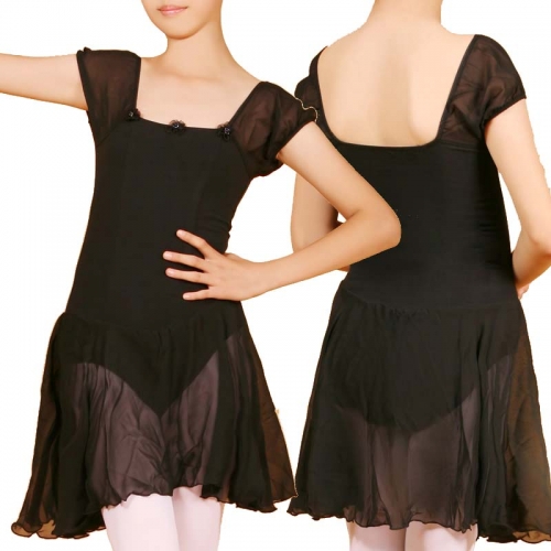 Child Short Sleeve Skirted Leotard