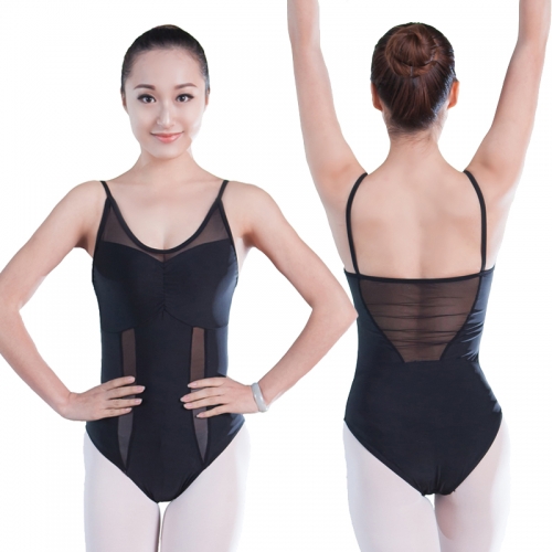 Adult Camisole Leotard with Mesh Insert