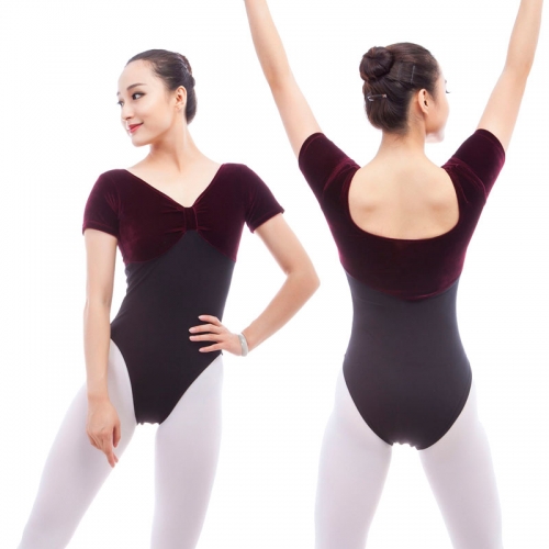 Adult Two Tone Short Sleeve Leotard